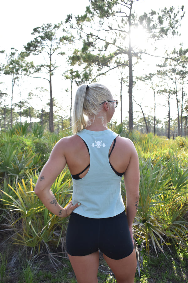 The Standard Crop Top Heather Dusty Blue