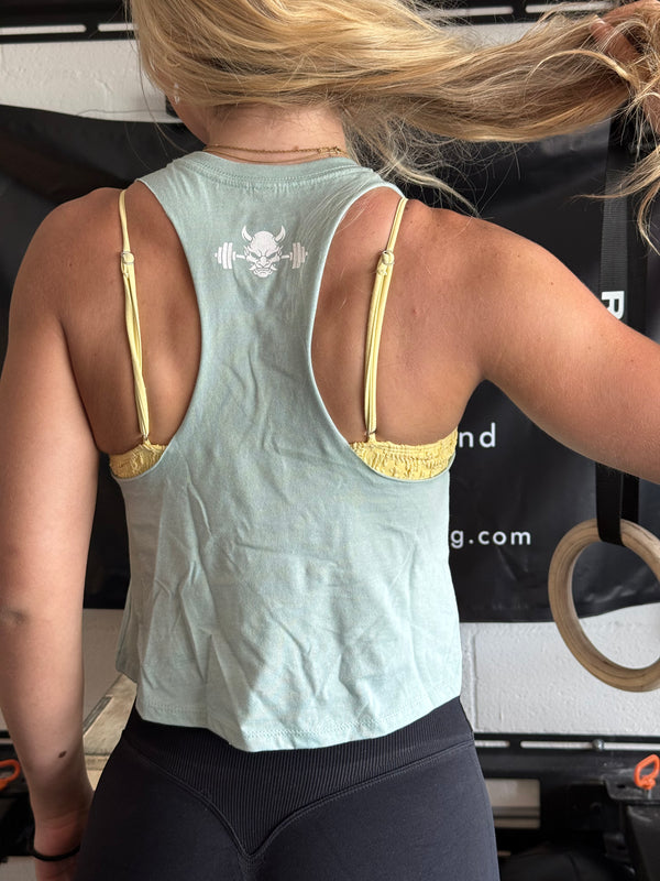 The Standard Crop Top Heather Dusty Blue