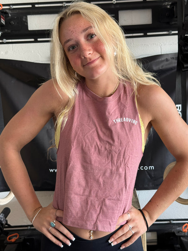 The Standard Crop Top Heather Mauve