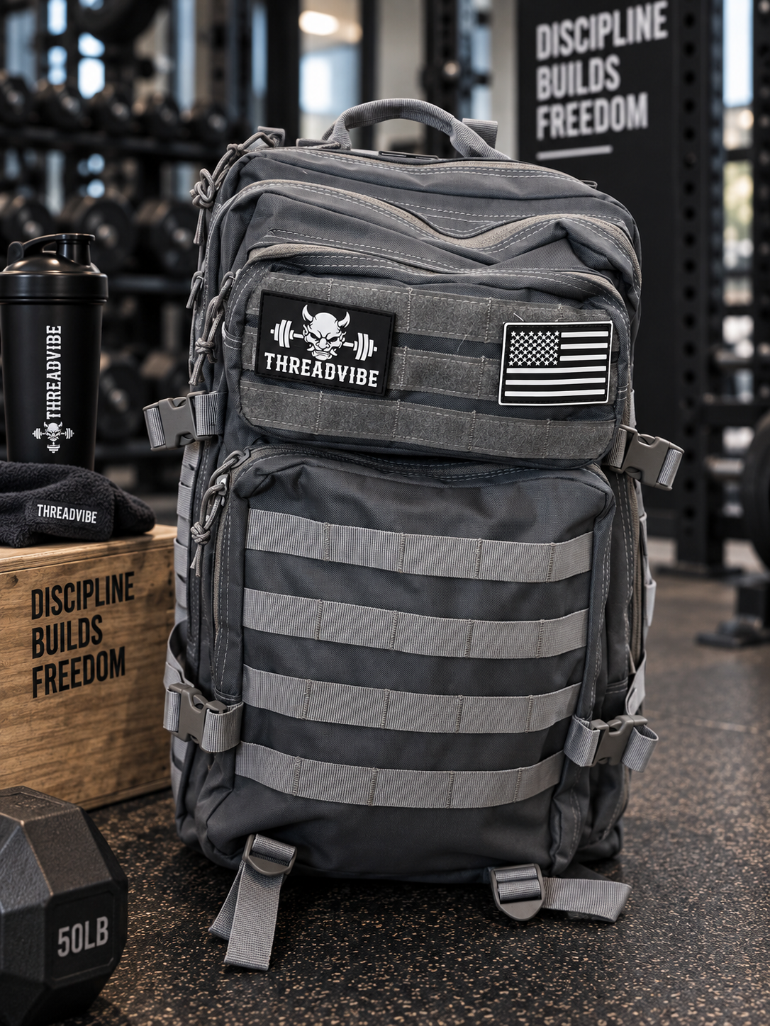 Grey 45L Tactical Bag