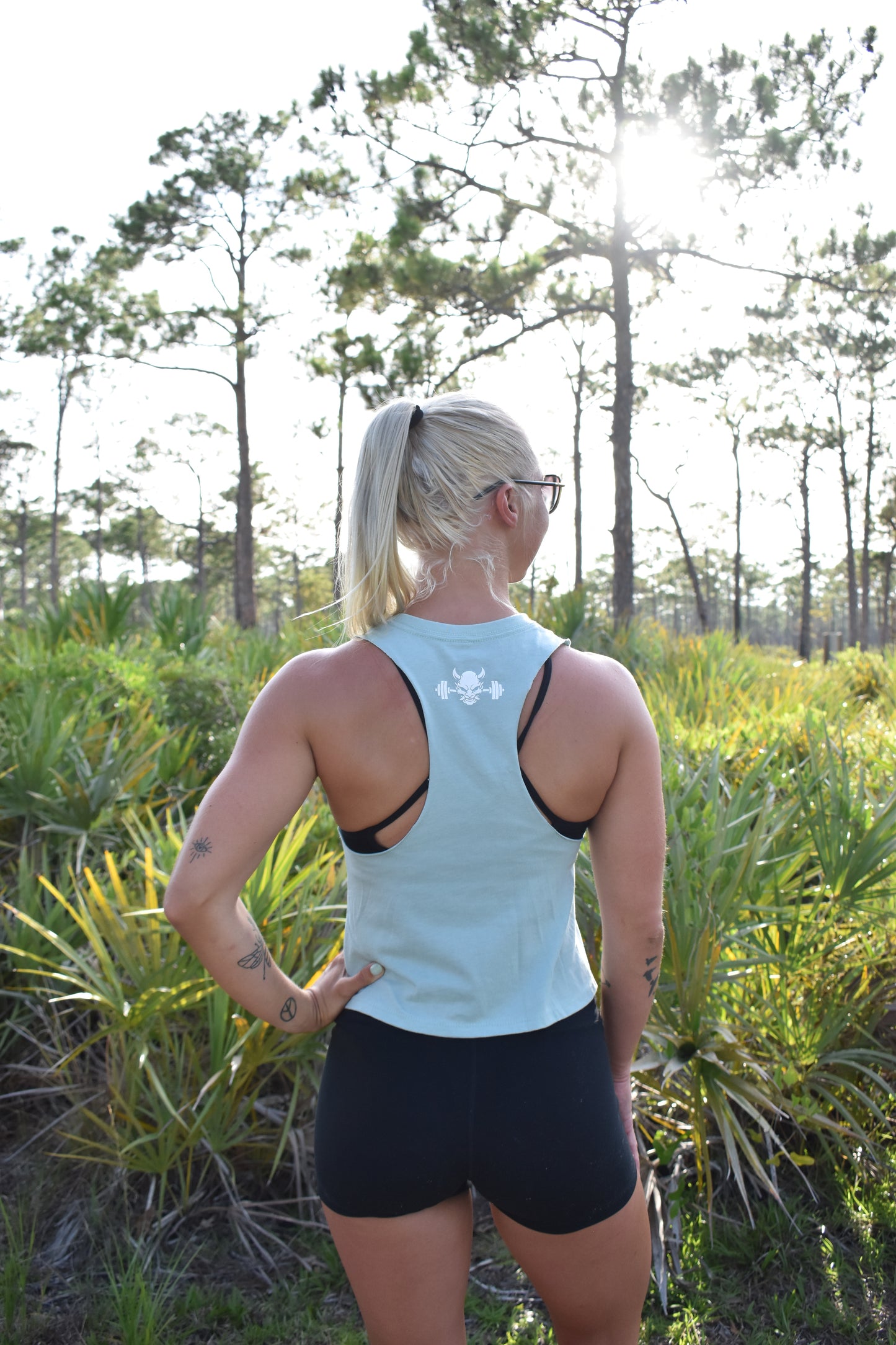 The Standard Crop Top Heather Dusty Blue