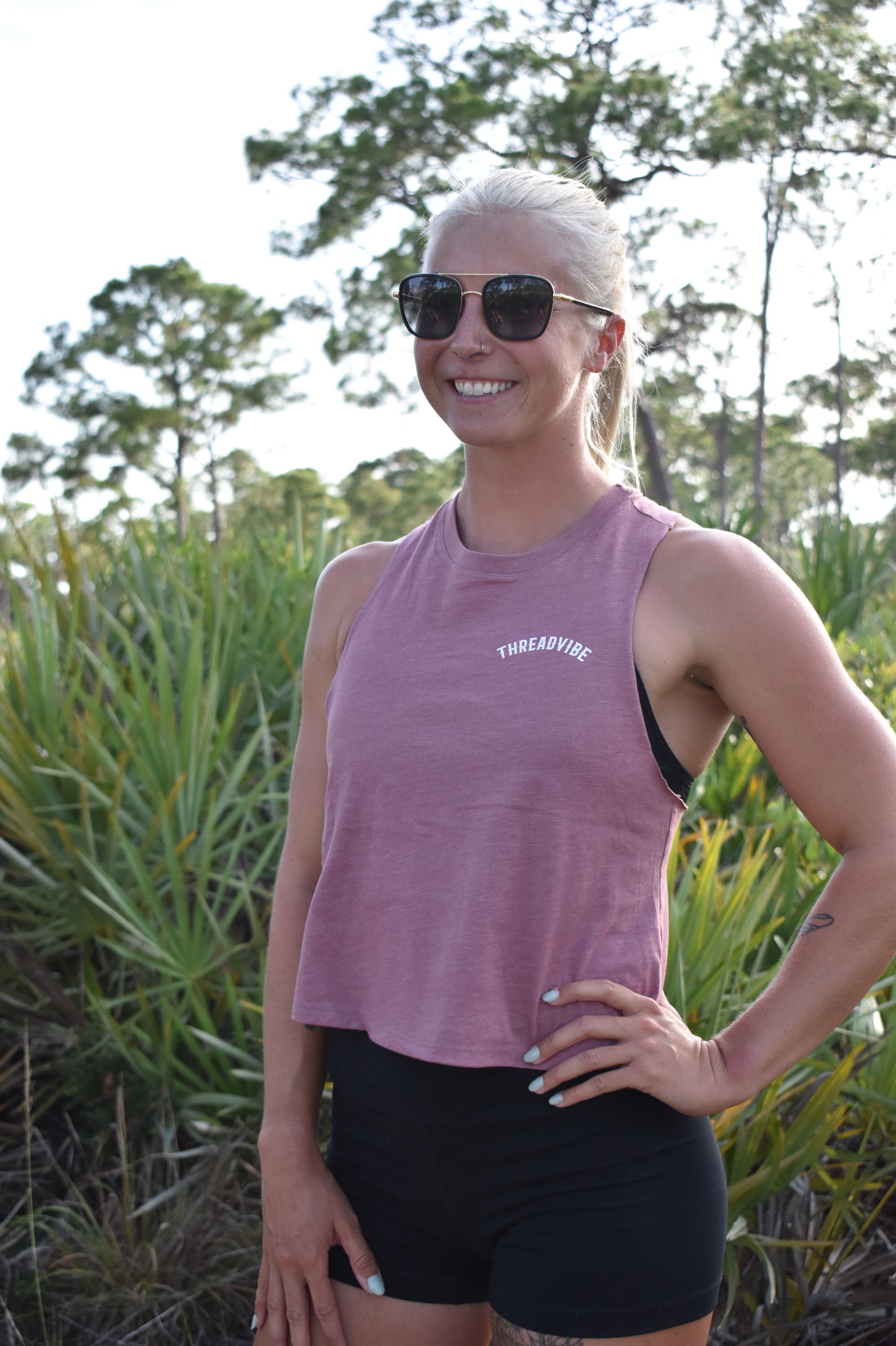 The Standard Crop Top Heather Mauve