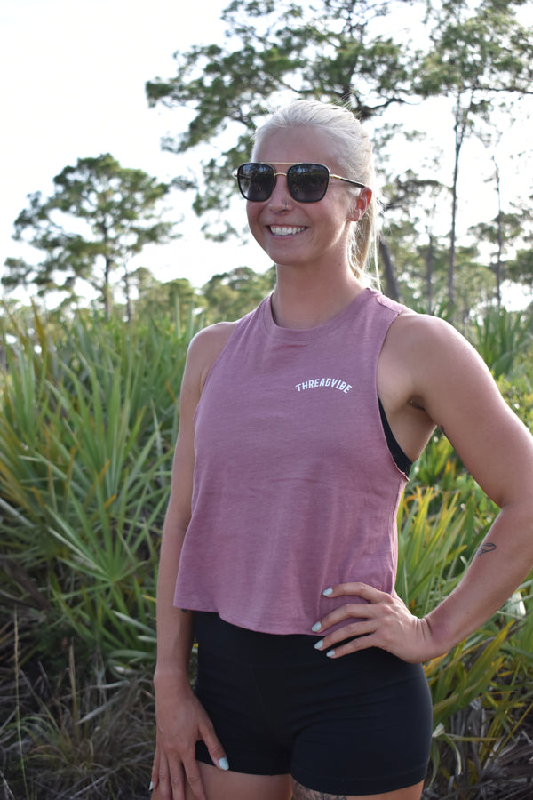 The Standard Crop Top Heather Mauve