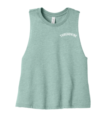 The Standard Crop Top Heather Dusty Blue