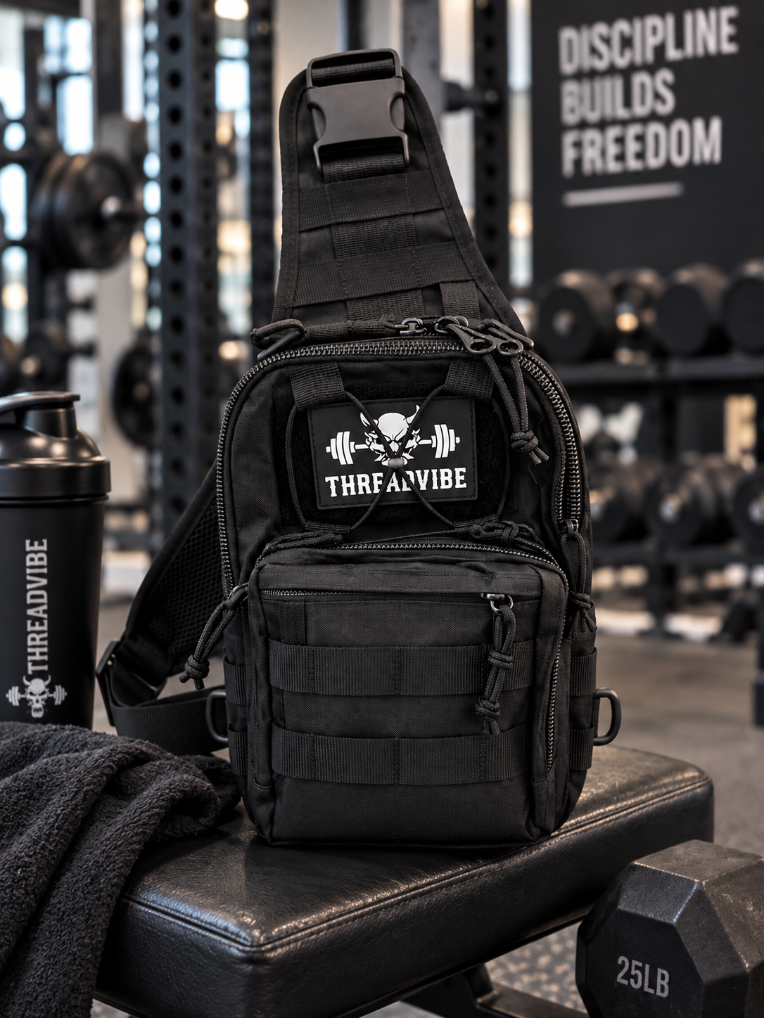 Black Tactical Crossbody Bag
