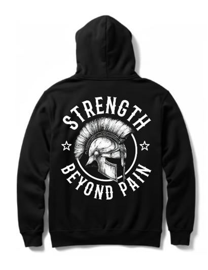 Strength Beyond Pain Unisex Heavyweight Hoodie By ThreadVibe Motivational Gym Wear For Training And Recovery