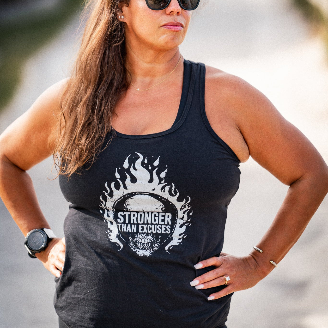 Stronger Than Excuses Flames Women's Tank Top