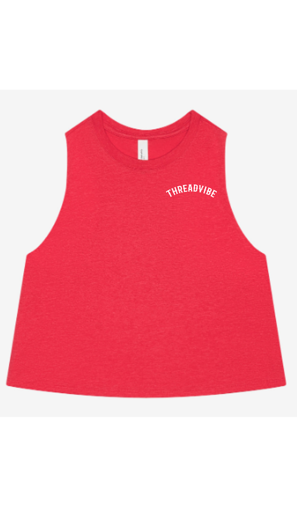 The Standard Crop Top Heather Red